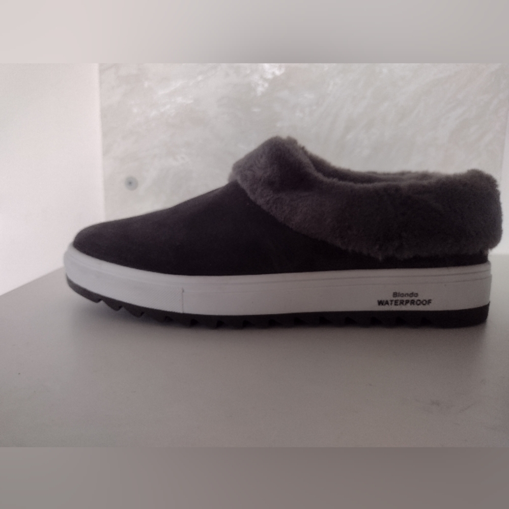 Blondo NEW grey fluffy slipper boots